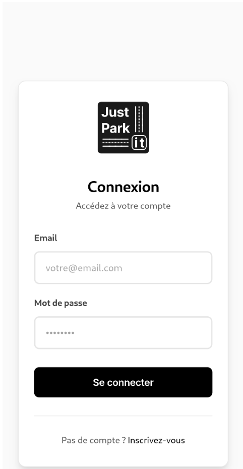 Écran Connexion